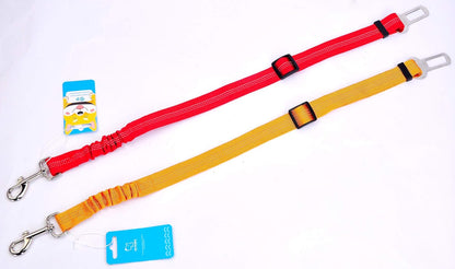 Adjustable Pet Safety Seat Belt, Elastic Buffer, for Both Dog and Cat, Leash (Orange)